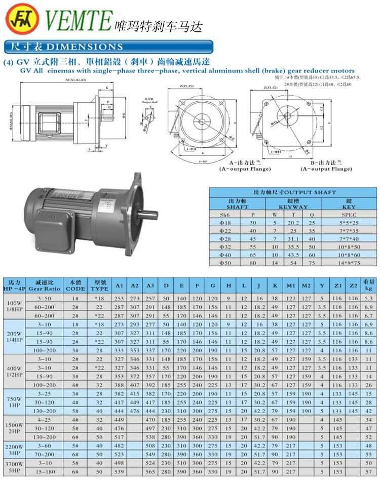 GV立式三項(xiàng)，單項(xiàng)齒輪減速馬達(dá)